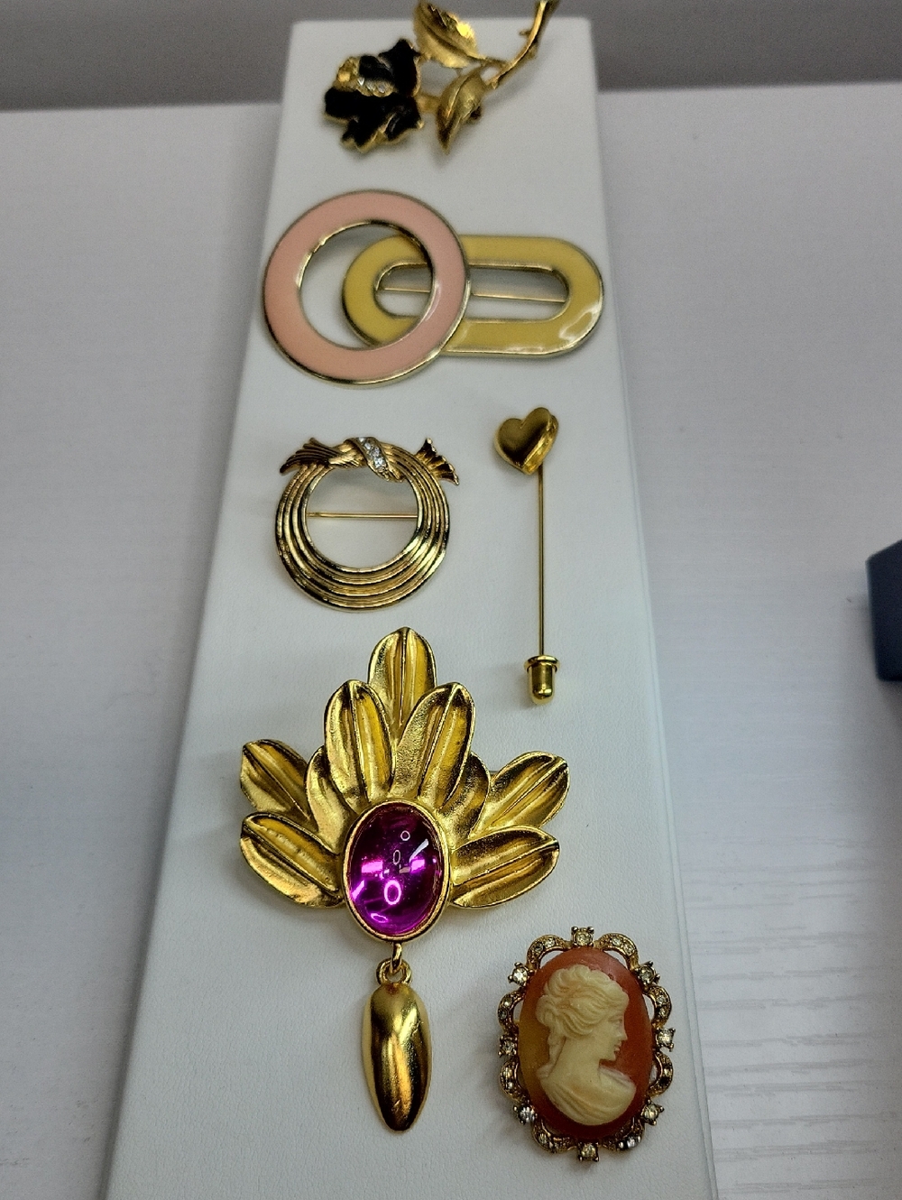 Gold Tone Brooch Set